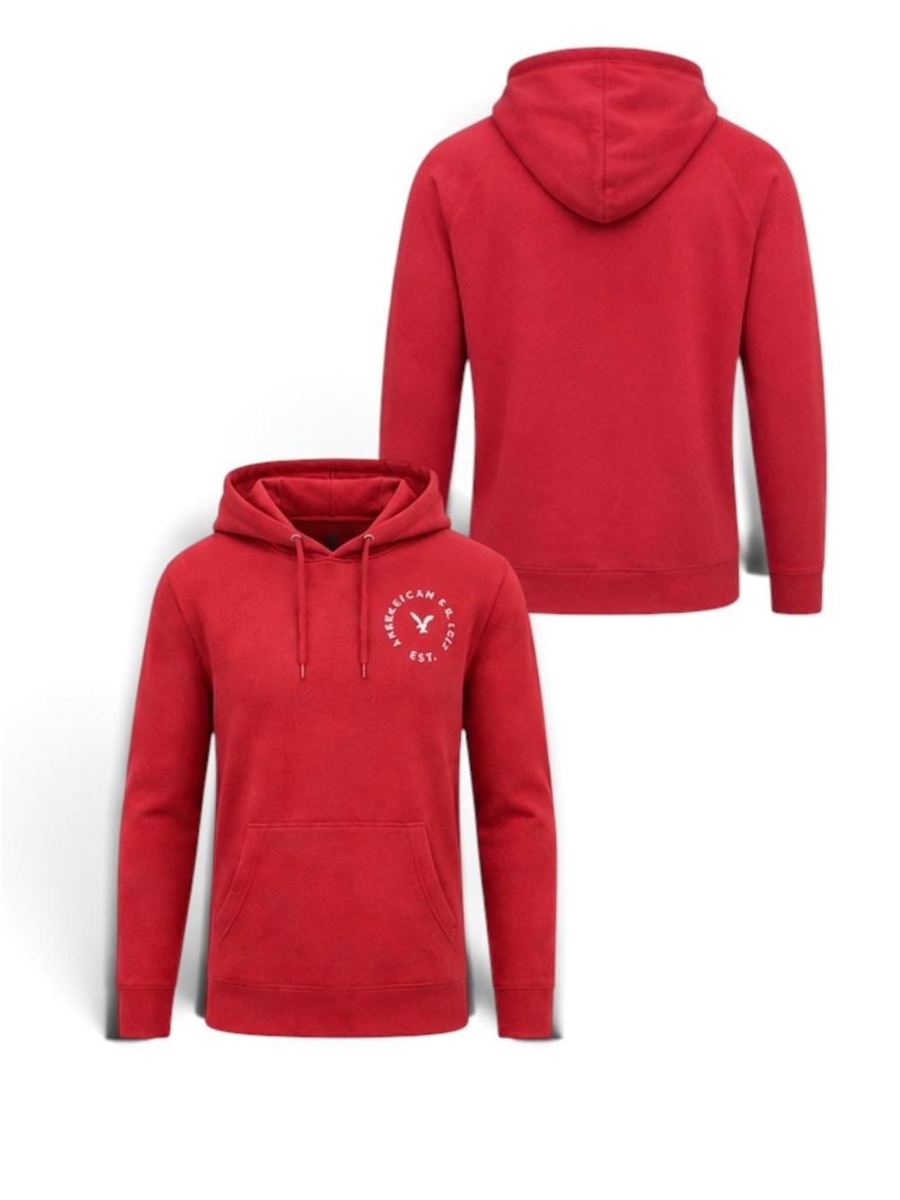 American Eagle Red 100% Cotton Pullover Graphic Hoodie Sweatshirt Large L/G